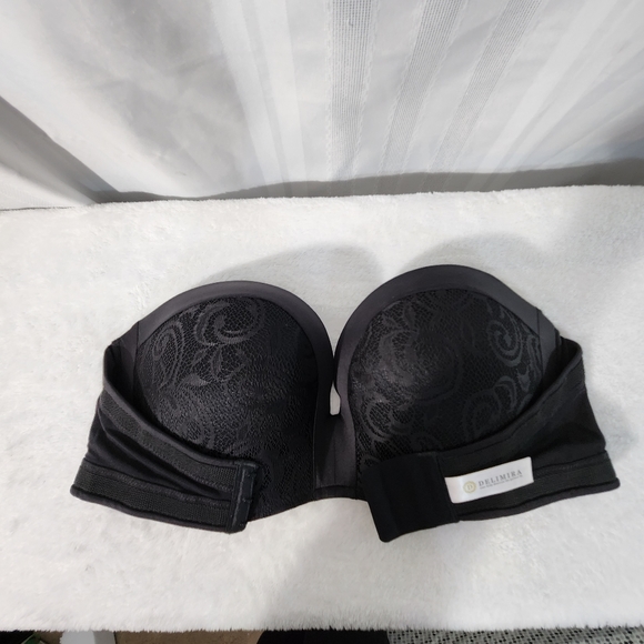 DELMIRA STRAPLES BLACK BRA 40DD NWOT - Picture 4 of 11